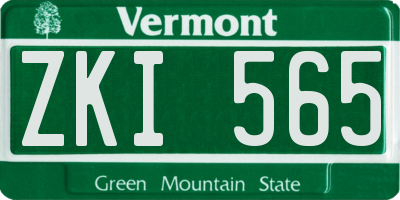 VT license plate ZKI565