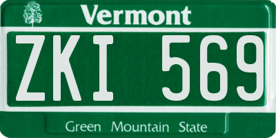 VT license plate ZKI569