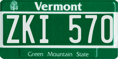 VT license plate ZKI570