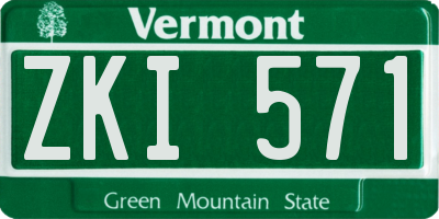 VT license plate ZKI571