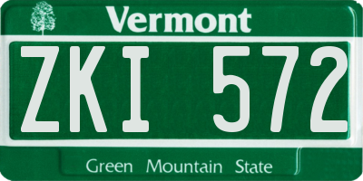 VT license plate ZKI572