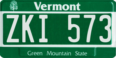 VT license plate ZKI573
