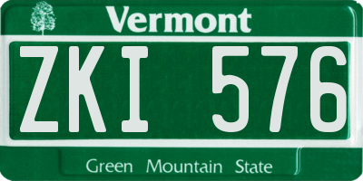 VT license plate ZKI576
