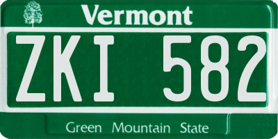 VT license plate ZKI582