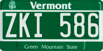 VT license plate ZKI586