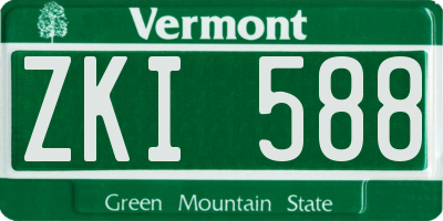 VT license plate ZKI588