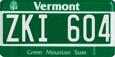 VT license plate ZKI604