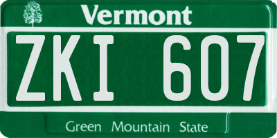 VT license plate ZKI607