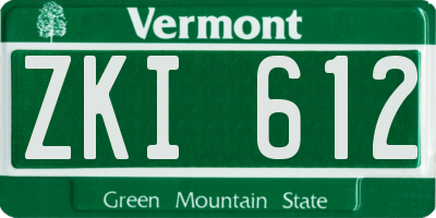 VT license plate ZKI612
