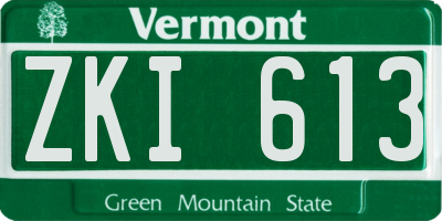 VT license plate ZKI613