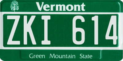 VT license plate ZKI614