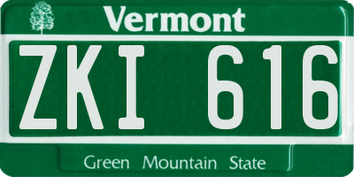 VT license plate ZKI616