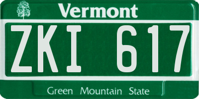 VT license plate ZKI617