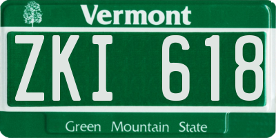 VT license plate ZKI618