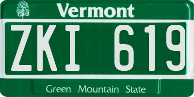 VT license plate ZKI619