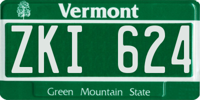 VT license plate ZKI624