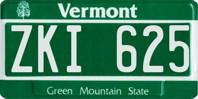 VT license plate ZKI625
