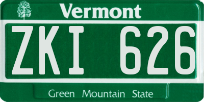 VT license plate ZKI626