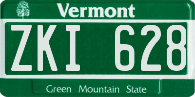 VT license plate ZKI628