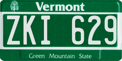 VT license plate ZKI629