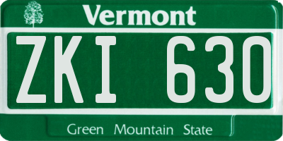 VT license plate ZKI630