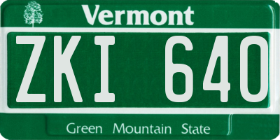 VT license plate ZKI640