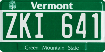 VT license plate ZKI641