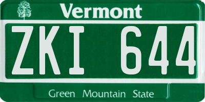 VT license plate ZKI644