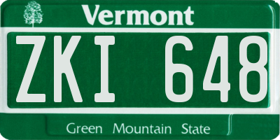 VT license plate ZKI648