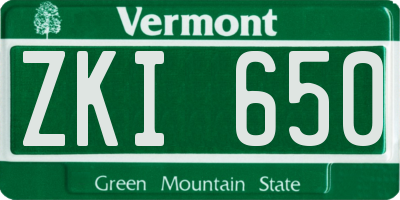 VT license plate ZKI650