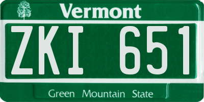 VT license plate ZKI651
