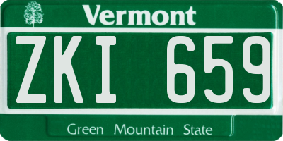 VT license plate ZKI659