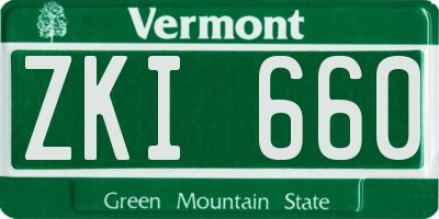 VT license plate ZKI660
