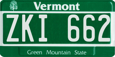 VT license plate ZKI662