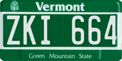 VT license plate ZKI664