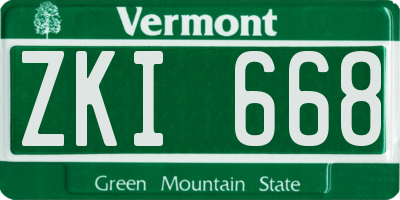VT license plate ZKI668