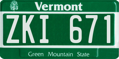 VT license plate ZKI671