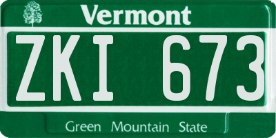 VT license plate ZKI673