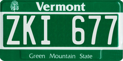 VT license plate ZKI677
