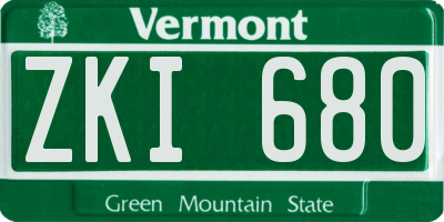 VT license plate ZKI680