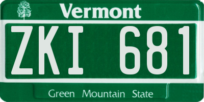 VT license plate ZKI681