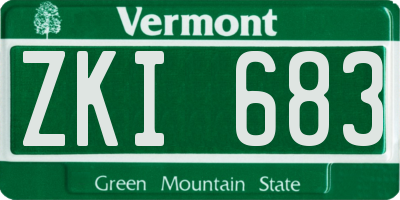 VT license plate ZKI683