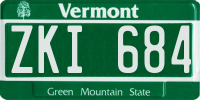VT license plate ZKI684