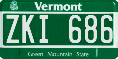 VT license plate ZKI686