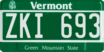 VT license plate ZKI693