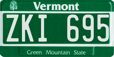 VT license plate ZKI695