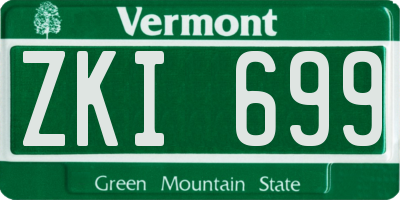 VT license plate ZKI699