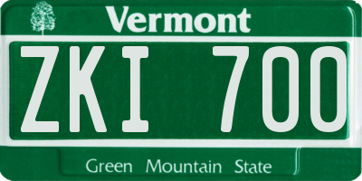VT license plate ZKI700