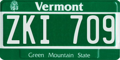 VT license plate ZKI709