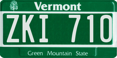 VT license plate ZKI710